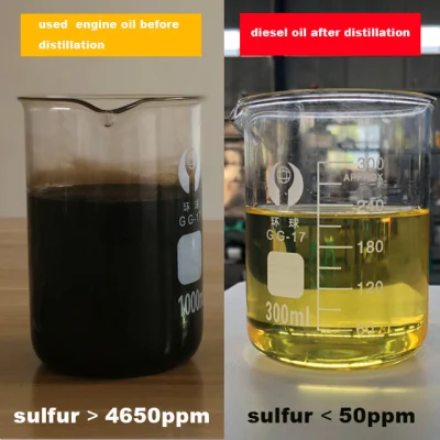 저유황 폐기물 블랙 오일을 디젤 정유소 기계로 재활용